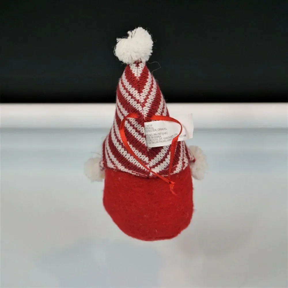 Christmas Gnome Felt Bottom Striped Knit Hat 7